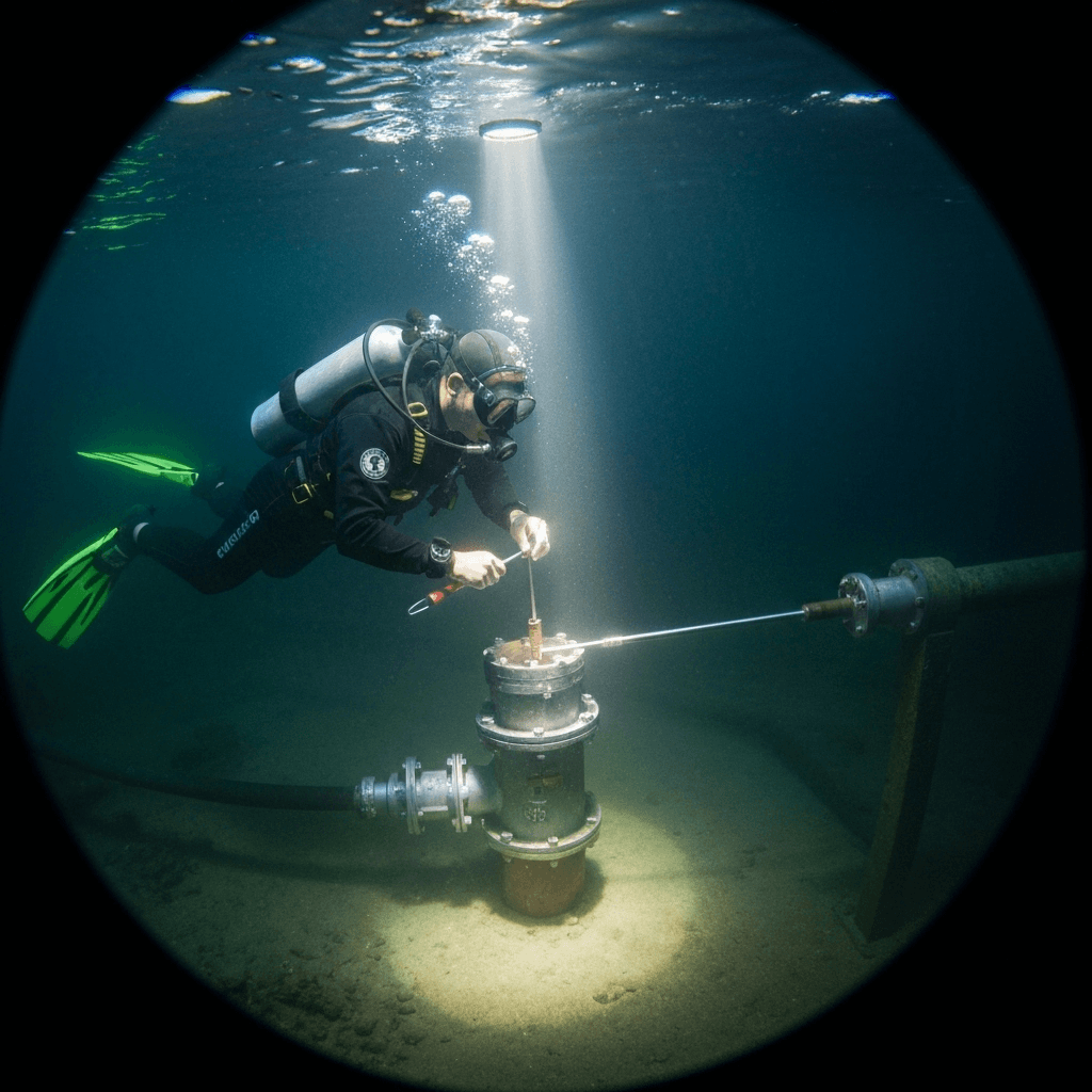 Emergency underwater pump repair service